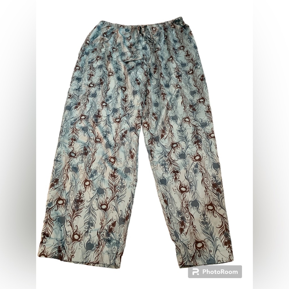 Women’s Pajama Pants Size Large Blue + Brown